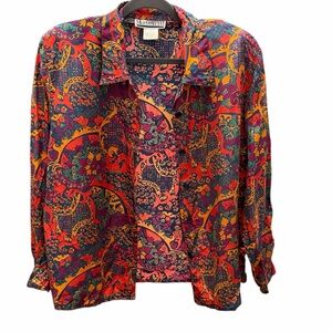 Vibrant Vintage Paisley Button-Up Shirt